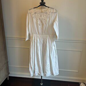 Sézane cotton dress in white ~ size FR42, NWOT!
